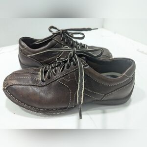 Born Leather Lace Up Casual Oxford Sneaker shoes boots Brown Women's size 7/38